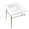 Fauceture KVPB252271BB Edwardian 25" Console Sink Set, White/Brushed Brass KVPB252271BB - alternate 1
